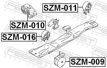FEBEST FEBEST SZM-016 Febest Front Engine Mount Fits Suzuki Apv Baleno Carry Gazelle Kei Liana Swift 