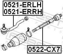 FEBEST FEBEST 0521-ERLH Febest Front Left Outer Tie Rod End Fits Mazda Cx-7 Cx-9 Track Rod Steering 