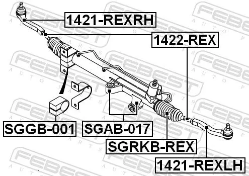 FEBEST FEBEST 1421-REXRH Febest Front Right Outer Tie Rod End Fits Ssangyong Actyon Actyon Sports Kyron 