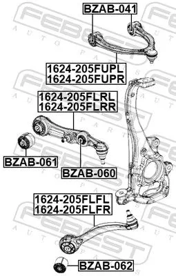 FEBEST FEBEST BZAB-061 Febest Lower Suspension Arm Bush Fits Mercedes C-Class Cls E-Class S-Class 