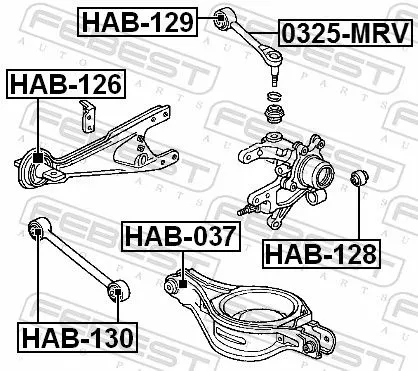 FEBEST FEBEST HAB-130 Febest Rear Lower Suspension Arm Bush Fits Acura Honda Hyundai Kia Cadenza  