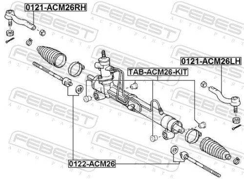 FEBEST FEBEST 0121-ACM26RH Febest Front Right Outer Tie Rod End Fits Toyota Avensis Verso Track Rod 