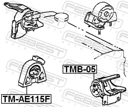 FEBEST FEBEST TM-AE115F Febest Front Engine Mount Fits Toyota Corolla Sprinter Support Rod 