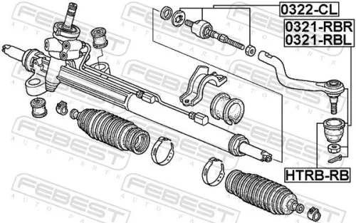 FEBEST FEBEST HTRB-RB Febest Front Left Or Right Tie Rod End Repair Kit Fits Honda Capa City Hr-V Life 