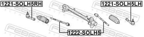 FEBEST FEBEST 1221-SOLH5LH Febest Front Left Outer Tie Rod End Fits Hyundai Kia Accent Rio Solaris Stonic 