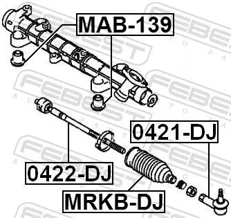 FEBEST FEBEST 0421-DJ Febest Front Outer Tie Rod End Fits Mitsubishi Eclipse Endeavor Galant Track Rod 