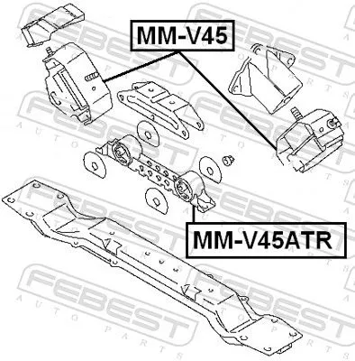 FEBEST FEBEST MM-V45 Febest Rear Engine Mount Fits Mitsubishi Pajero Support Rod 