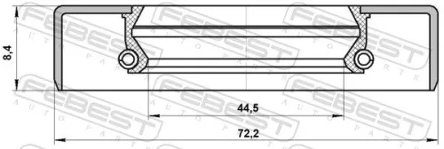 FEBEST FEBEST 95GDW-46720813C Febest Rear Differential Oil Seal Fits Kia Borrego Pinion 