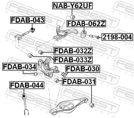 FEBEST FEBEST FDAB-031 Febest Suspension Arm Bush Fits Ford Usa Lincoln Explorer Flex Mks Mkt Taurus 