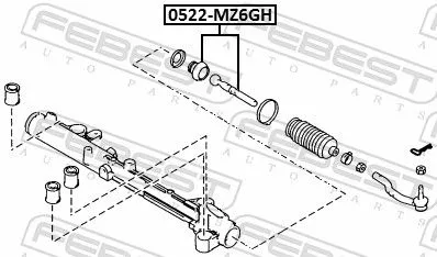 FEBEST FEBEST 0522-MZ6GH Febest Front Inner Tie Rod Fits Mazda 6 Track Rod 