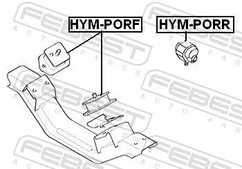 FEBEST FEBEST HYM-PORF Febest Front Engine Mount Fits Hyundai H100 Support Rod 