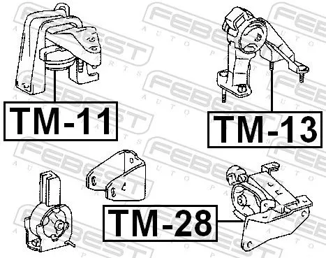 FEBEST FEBEST TM-28 Febest Front Left Engine Mount Fits Toyota Corolla Support Rod 
