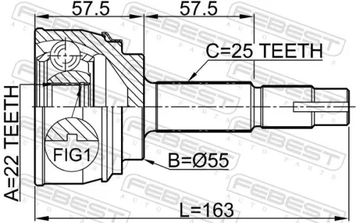 FEBEST FEBEST 0210-060 Febest 0210-060 Front Outer CV Joint Kit Fits Nissan AD Almera 