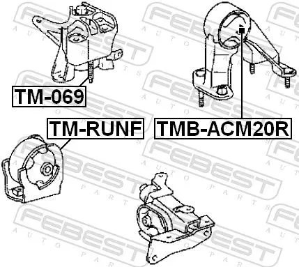 FEBEST FEBEST TMB-ACM20R Febest Rear Engine Mount Fits Toyota Avensis Verso Noahvoxy Support Rod 
