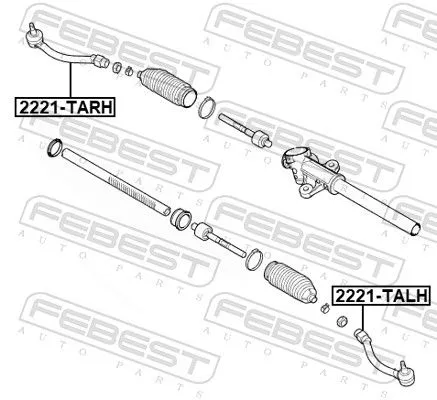 FEBEST FEBEST 2221-TALH Febest Front Left Outer Tie Rod End Fits Kia Picanto Ray Track Rod Steering 