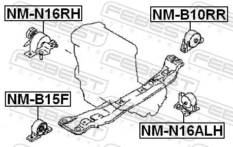 FEBEST FEBEST NM-B10RR Febest Rear Engine Mount Fits Nissan Almera Classic Support Rod 