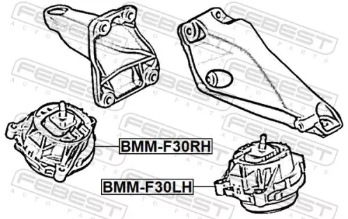 FEBEST FEBEST BMM-F30RH Febest Rear Right Engine Mount Fits Bmw 1 2 3 4 Series X3 X4 Support Rod 
