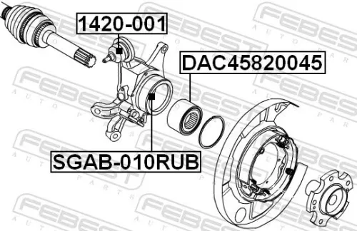 FEBEST FEBEST SGAB-010RUB Febest Rear Lower Suspension Arm Bush Fits Ssangyong Chairman Korando Kyron  