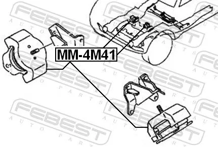 FEBEST FEBEST MM-4M41 Febest Front Engine Mount Fits Mitsubishi Pajero Pajero Classic Support Rod 