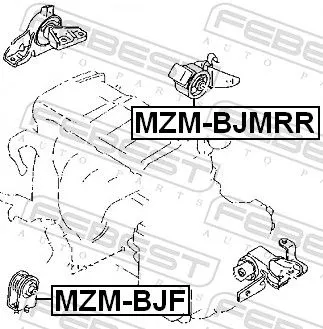 FEBEST FEBEST MZM-BJMRR Febest Rear Engine Mount Fits Mazda 323 F 323 S Support Rod 