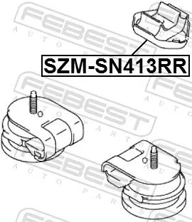 FEBEST FEBEST SZM-SN413RR Febest Rear Engine Mount Fits Suzuki Alto Alto K10 Carry Cultus Farmworker Forsa 