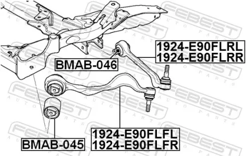 FEBEST FEBEST 1924-E90FLRR Febest Front Right Lower Wishbone / Suspension Arm Fits Bmw 1 3 Series X1 Z4 