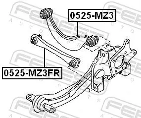 FEBEST FEBEST 0525-MZ3FR Febest Rear Lower Wishbone / Suspension Arm Fits Ford Mazda Volvo 3 5 C-Max C30 