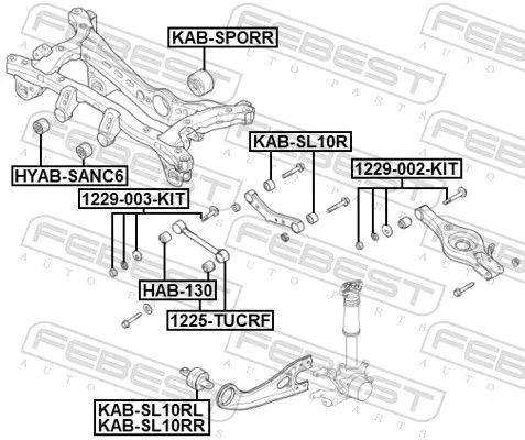 FEBEST FEBEST 1225-TUCRF Febest Rear Left Or Right Upper Wishbone / Suspension Arm Fits Hyundai Kia 