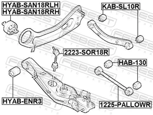 FEBEST FEBEST 1225-PALLOWR Febest Rear Lower Wishbone / Suspension Arm Fits Hyundai Kia Palisade Telluride 
