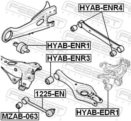 FEBEST FEBEST 1225-EN Febest Rear Wishbone / Suspension Arm Fits Hyundai Kia Cadenza Carens Cee'D 
