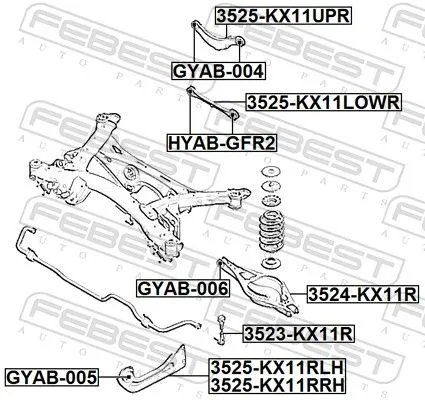 FEBEST FEBEST 3525-KX11LOWR Control/Trailing Arm 