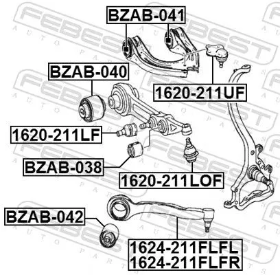 FEBEST FEBEST 1624-211FLFL Febest Front Lower Left Wishbone / Suspension Arm Fits Mercedes Cls E-Class Sl 