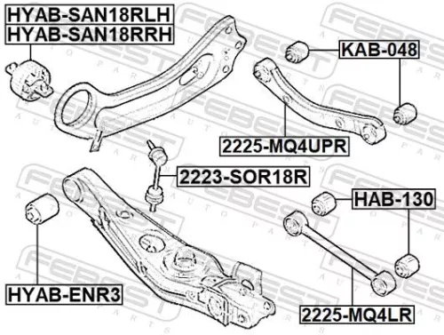 FEBEST FEBEST 2225-MQ4UPR Febest Rear Upper Wishbone / Suspension Arm Fits Hyundai Kia Santa Cruz Fe V 