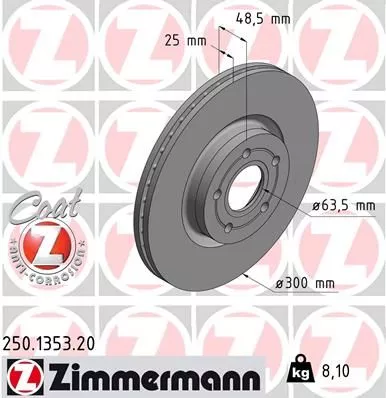 Zimmermann Brake Disc Front Fits VOLVO S40 V50 C30 2004-