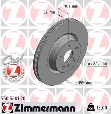 Zimmermann Front Brake Disc fits Tesla Model S & Model X 60 75 85 90 100 P100D
