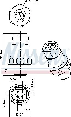 NISSENS NISSENS 301036 Nissens 301036 Air Con Pressure Switch Fits Audi Skoda VW A4 A6 A8 Passat Superb 