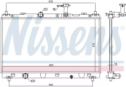 NISSENS NISSENS 606146 Nissens 606146 Radiator Fits Suzuki Sx4 S-cross Vitara 1770061M00 