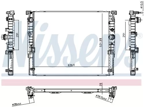 NISSENS NISSENS 606588 Nissens 606588 Radiator Fits Bmw 7 Series 17118619619 