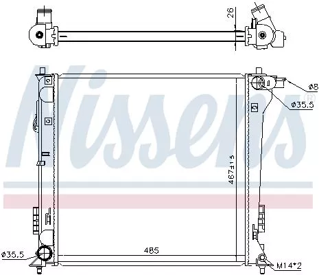 NISSENS NISSENS 606671 Nissens 606671 Radiator Fits Hyundai Tucson 25310D3200 