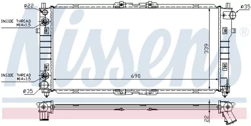 Nissens 62486A Radiator Fits Mazda 626 Mx-6 KF12-15-200B