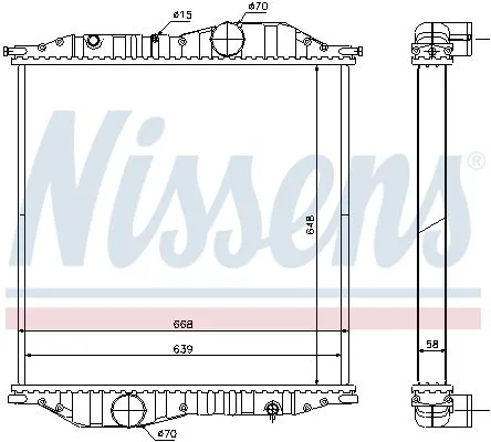 Nissens 625502 Radiator Fits Mercedes Econic 2 0015018801
