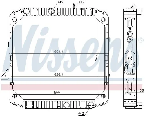 Nissens 62743 Radiator Fits Mercedes Lk Ln2 6765000003