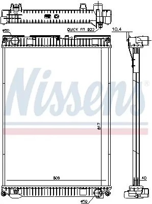 Nissens 628763 Radiator Fits Man Tgl Tgm 81061016494