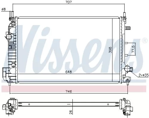 NISSENS NISSENS 640302 Nissens 640302 Radiator Fits Cadillac Saab 9-3 9-3x Bls 12775541 