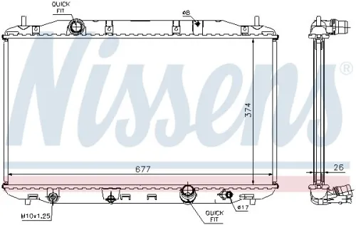 NISSENS NISSENS 68135A Nissens 68135A Radiator Fits Honda Civic 19010-RSR-E01 