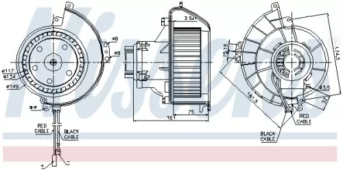 NISSENS NISSENS 87081 Nissens 87081 Rear Interior Blower Motor Fits Opel Astra G Classic H 1845002 