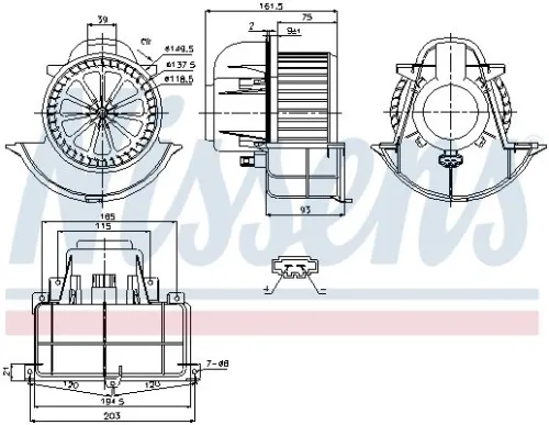 NISSENS NISSENS 87139 Nissens 87139 Front Interior Blower Motor Fits Audi Porsche VW Amarok Cayenne Q7 