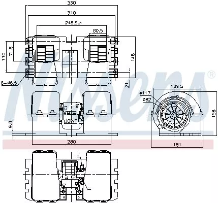 NISSENS NISSENS 87194 Nissens 87194 Interior Blower Motor Fits Mercedes Actros 0018308708 