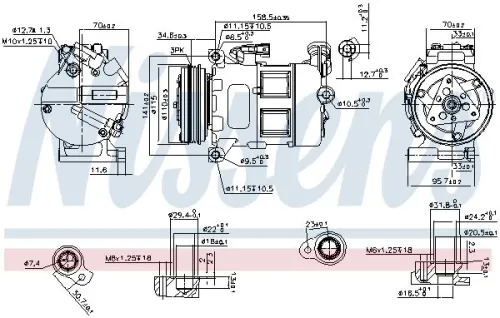 NISSENS NISSENS 890062 Nissens 890062 Air Con Compressor Fits Volvo S60 S80 V60 V70 Xc60 Xc70 31315453 