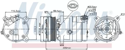 NISSENS NISSENS 89058 Nissens 89058 Air Con Compressor Fits Ldv Opel Vauxhall Astra F Classic Astravan 